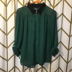 Sheer polka dot blouse